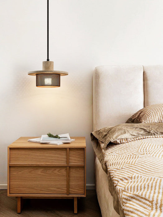 Caldera Travertine Mesh Pendant Lamp - Simprolos