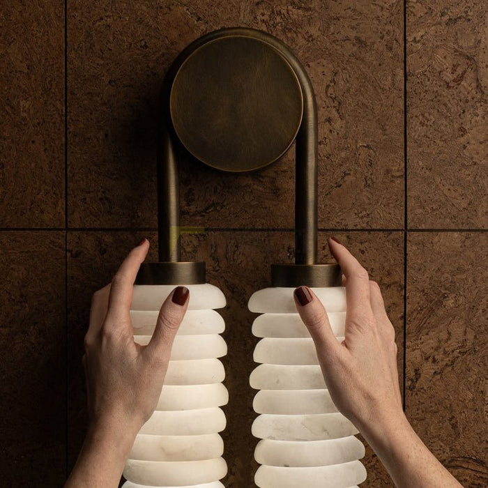 Calla Ribbed Alabaster Sconce - Simprolos