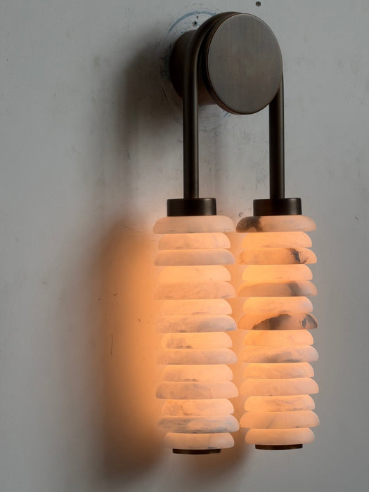 Calla Ribbed Alabaster Sconce - Simprolos