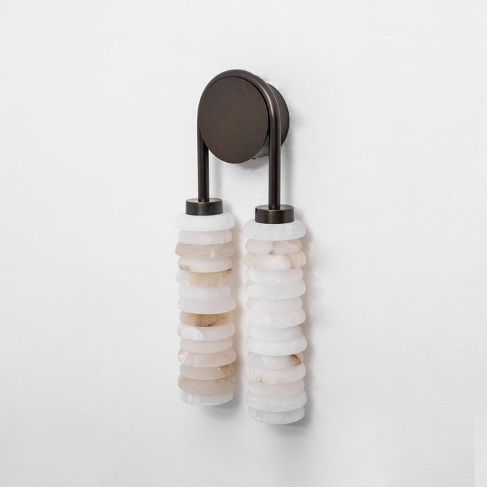 Calla Ribbed Alabaster Sconce - Simprolos
