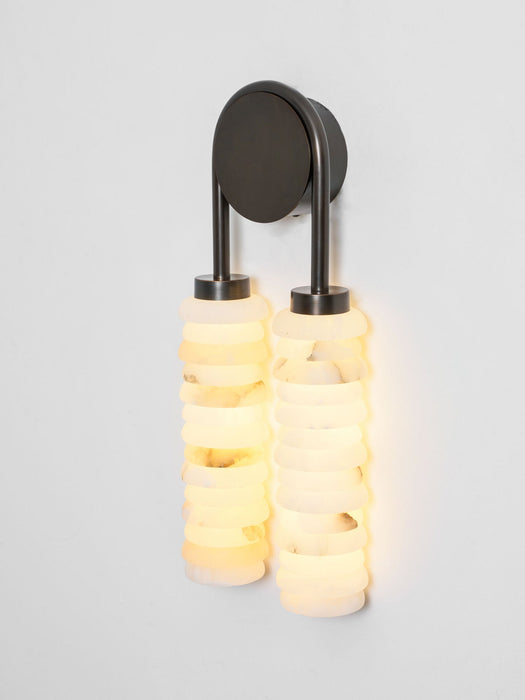 Calla Ribbed Alabaster Sconce - Simprolos