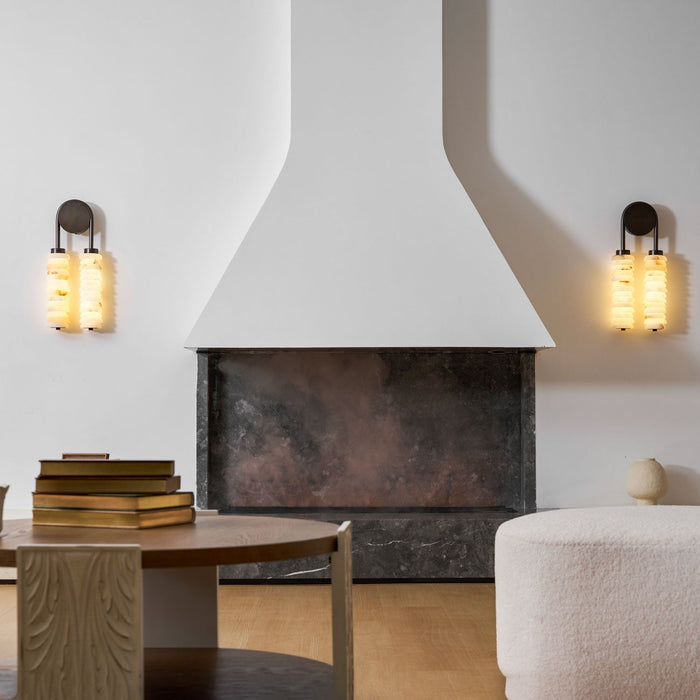 Calla Ribbed Alabaster Sconce - Simprolos