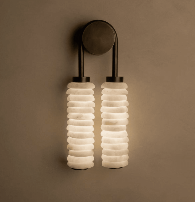 Calla Ribbed Alabaster Sconce - Simprolos
