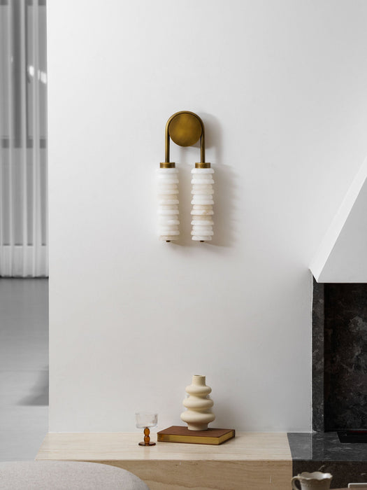 Calla Ribbed Alabaster Sconce - Simprolos