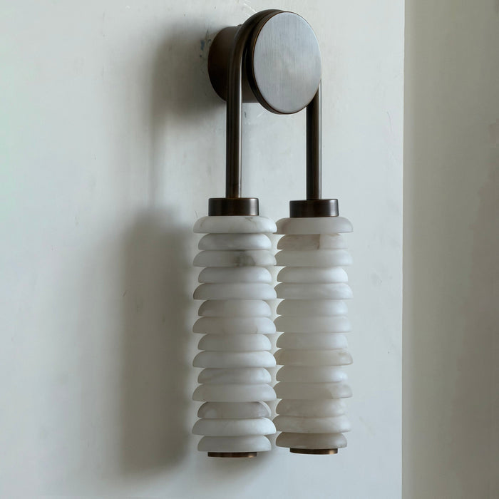 Calla Ribbed Alabaster Sconce - Simprolos