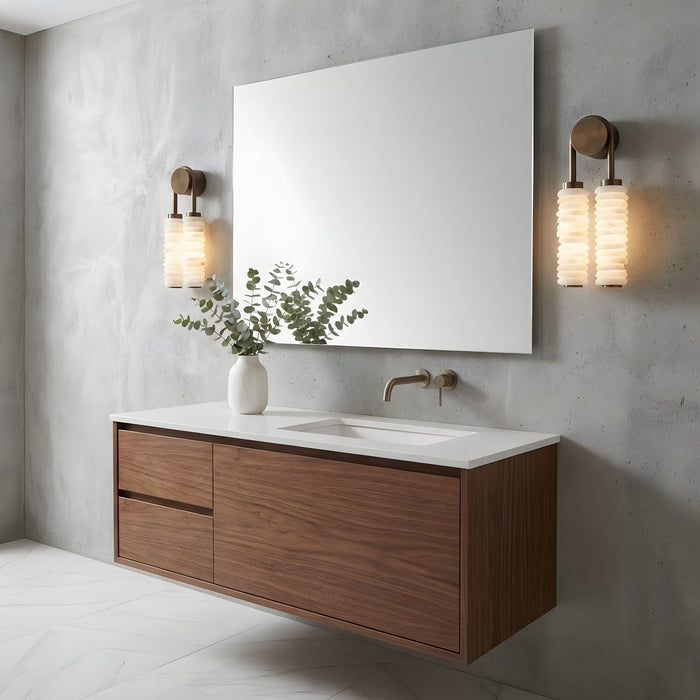 Calla Ribbed Alabaster Sconce - Simprolos