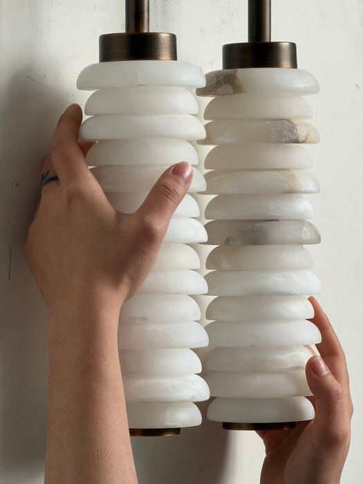 Calla Ribbed Alabaster Sconce - Simprolos