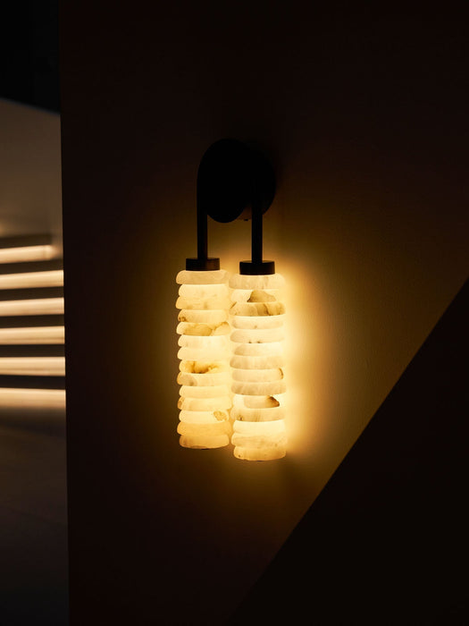 Calla Ribbed Alabaster Sconce - Simprolos