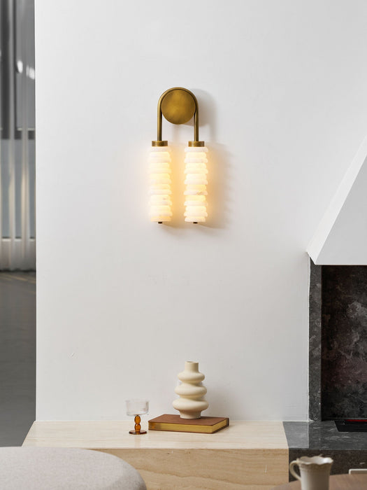 Calla Ribbed Alabaster Sconce - Simprolos
