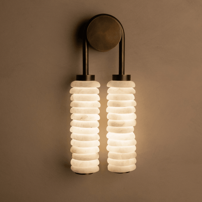 Calla Ribbed Alabaster Sconce - Simprolos