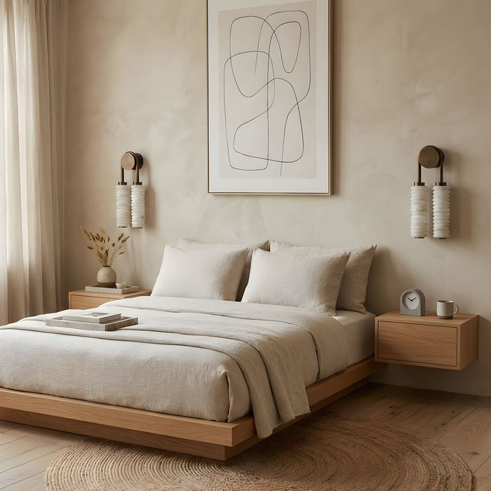 Calla Ribbed Alabaster Sconce - Simprolos