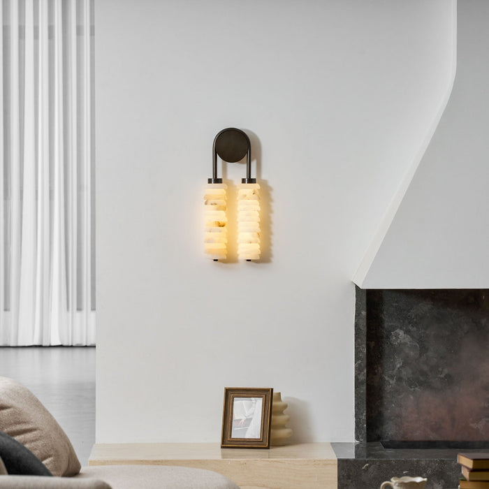 Calla Ribbed Alabaster Sconce - Simprolos