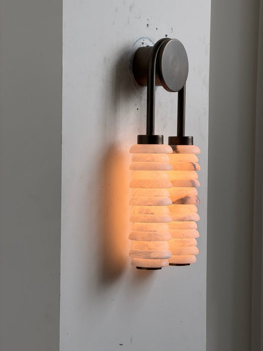Calla Ribbed Alabaster Sconce - Simprolos