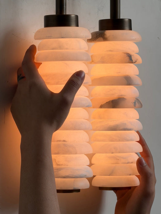 Calla Ribbed Alabaster Sconce - Simprolos