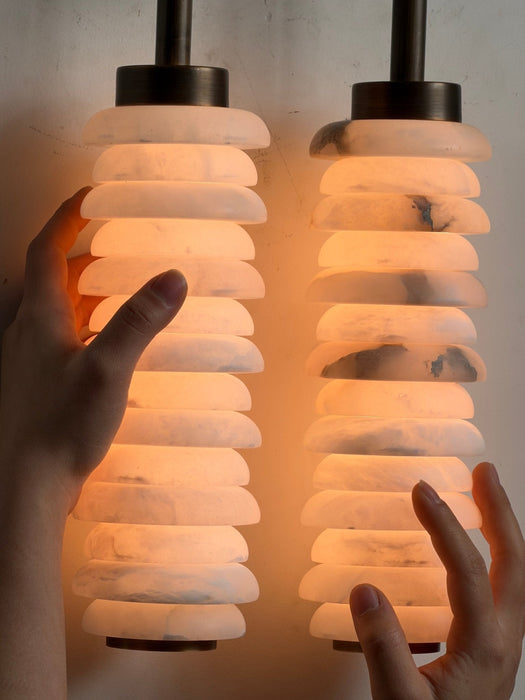 Calla Ribbed Alabaster Sconce - Simprolos