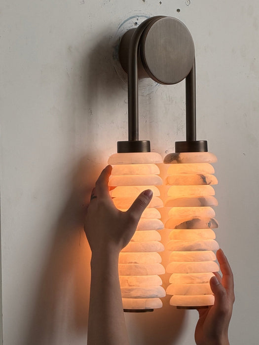 Calla Ribbed Alabaster Sconce - Simprolos