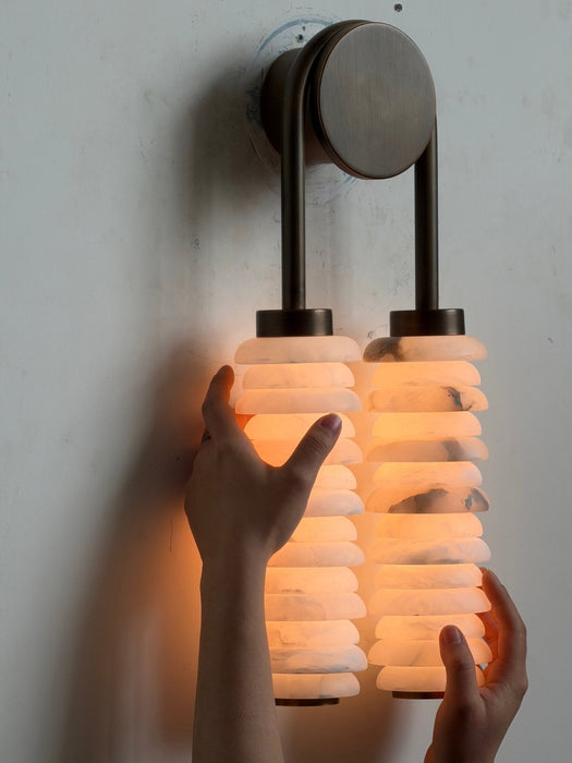 Calla Ribbed Alabaster Sconce - Simprolos