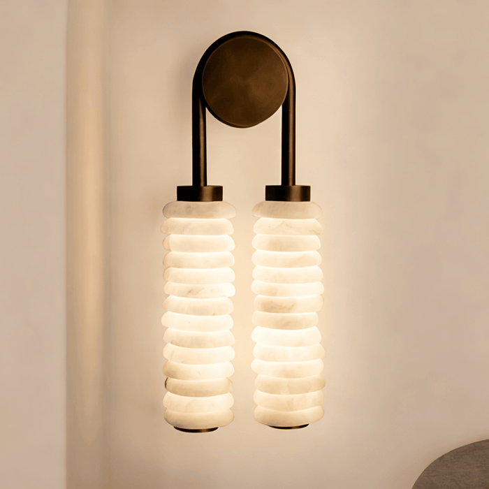 Calla Ribbed Alabaster Sconce - Simprolos