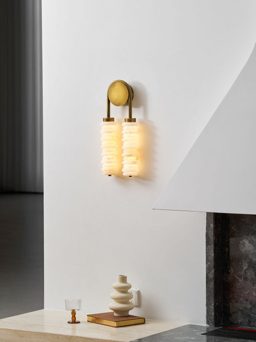 Calla Ribbed Alabaster Sconce - Simprolos