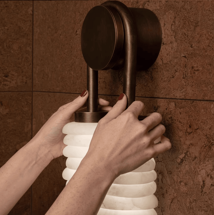 Calla Ribbed Alabaster Sconce - Simprolos