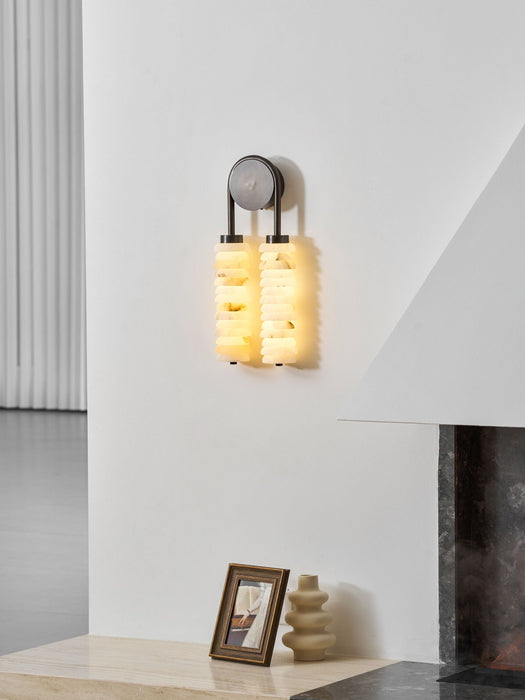 Calla Ribbed Alabaster Sconce - Simprolos