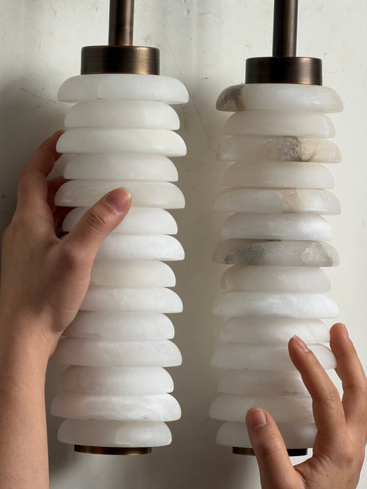 Calla Ribbed Alabaster Sconce - Simprolos