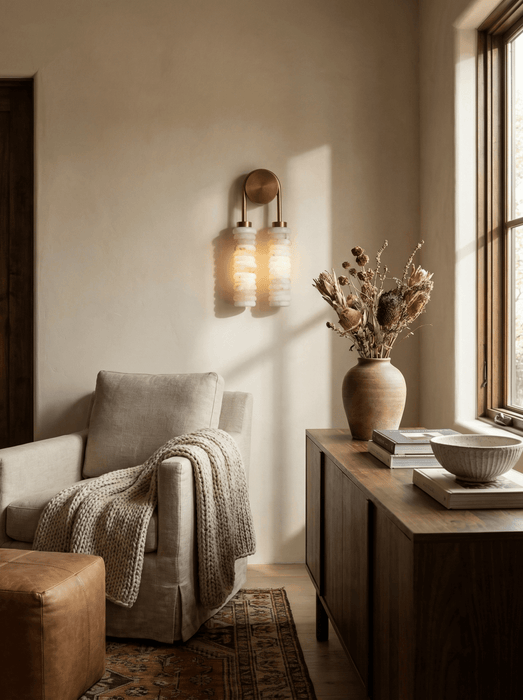 Calla Ribbed Alabaster Sconce - Simprolos