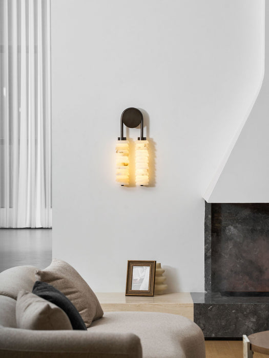 Calla Ribbed Alabaster Sconce - Simprolos