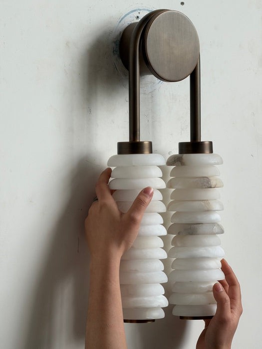 Calla Ribbed Alabaster Sconce - Simprolos