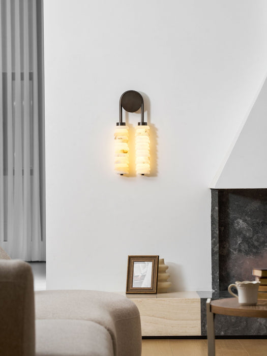 Calla Ribbed Alabaster Sconce - Simprolos