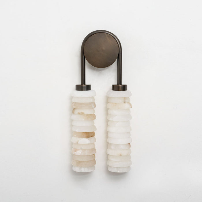 Calla Ribbed Alabaster Sconce - Simprolos