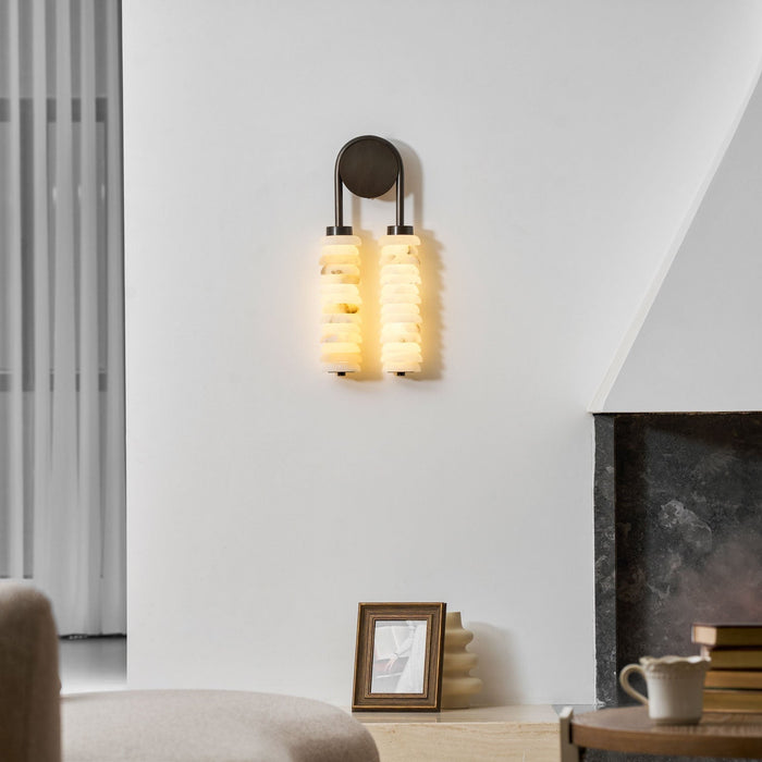 Calla Ribbed Alabaster Sconce - Simprolos