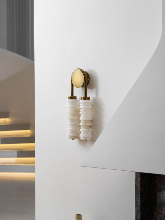 Calla Ribbed Alabaster Sconce - Simprolos
