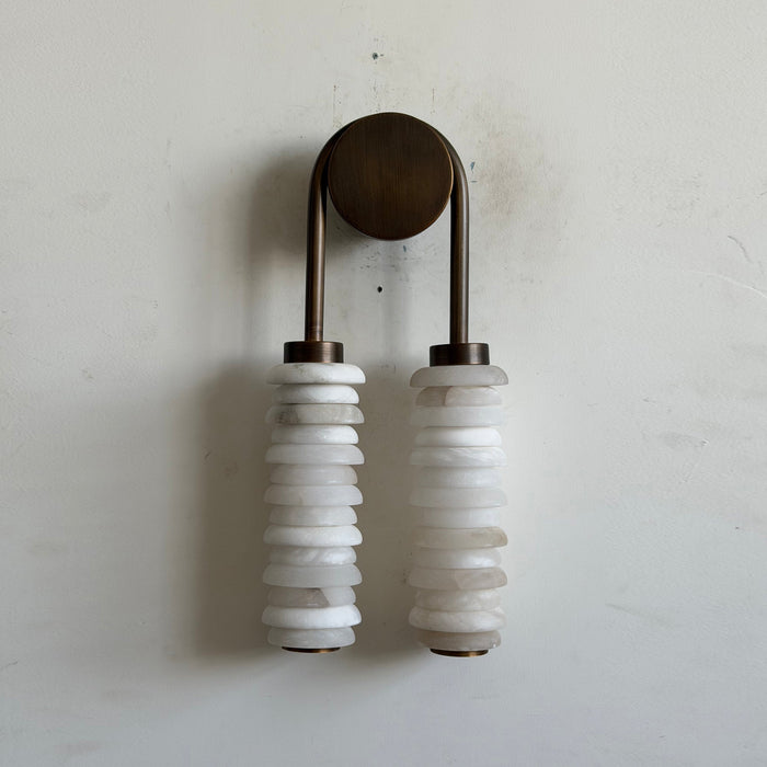 Calla Ribbed Alabaster Sconce - Simprolos