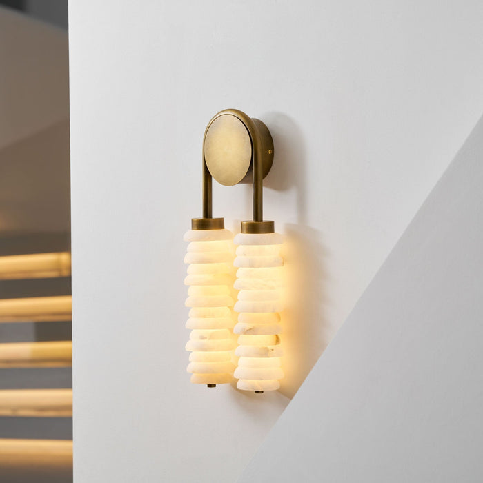 Calla Ribbed Alabaster Sconce - Simprolos