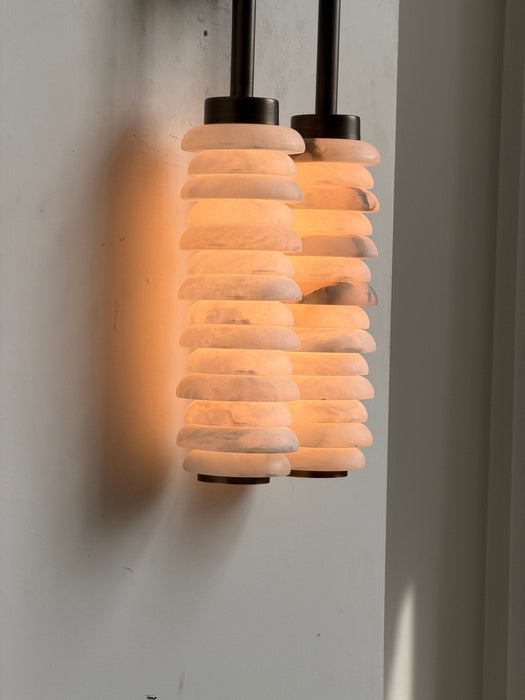 Calla Ribbed Alabaster Sconce - Simprolos
