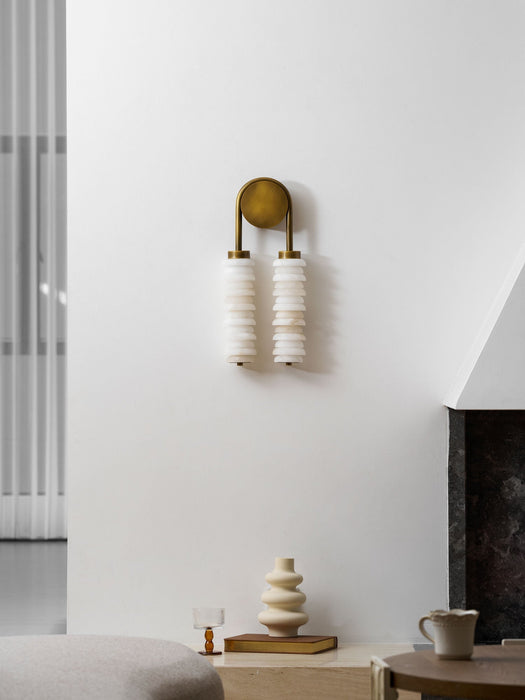 Calla Ribbed Alabaster Sconce - Simprolos