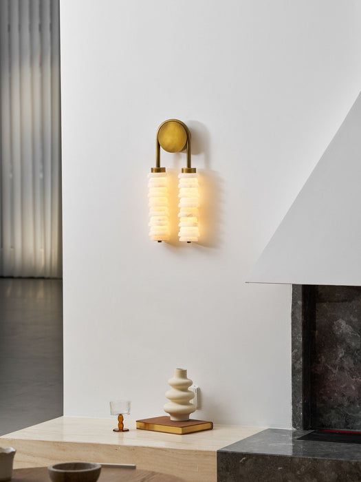 Calla Ribbed Alabaster Sconce - Simprolos
