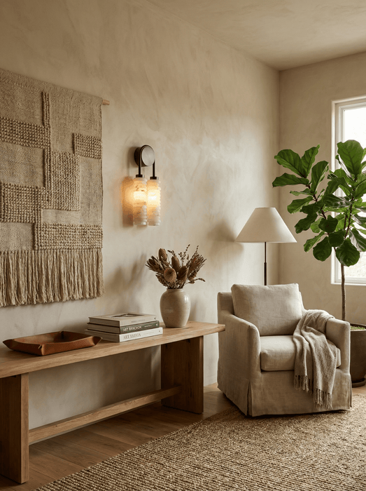 Calla Ribbed Alabaster Sconce - Simprolos