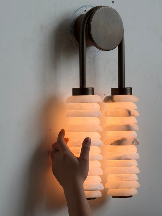 Calla Ribbed Alabaster Sconce - Simprolos