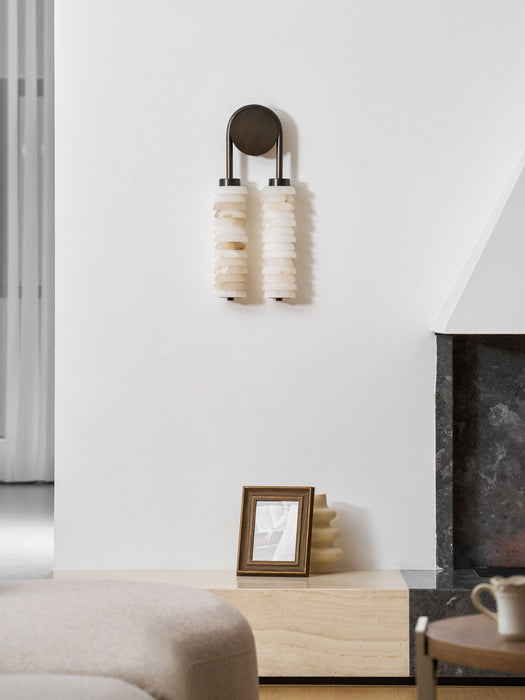 Calla Ribbed Alabaster Sconce - Simprolos