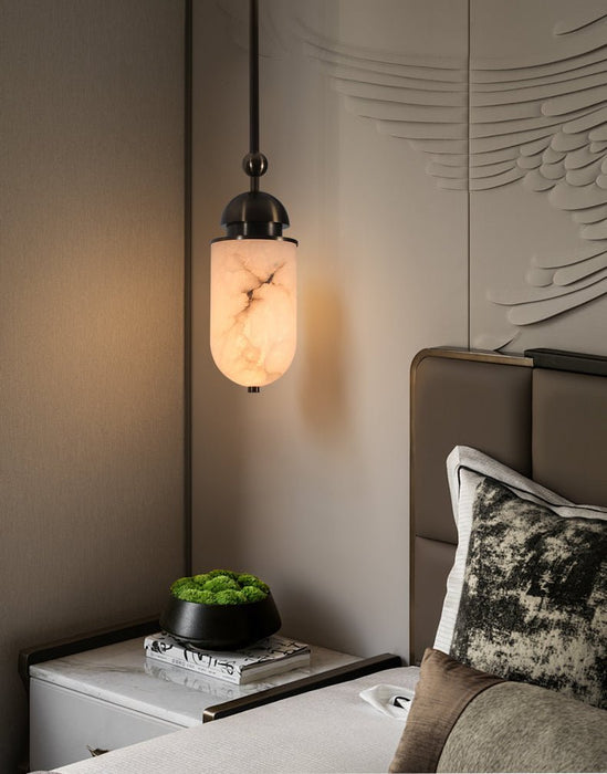 Capsule Alabaster Pendant Lamp - Simprolos