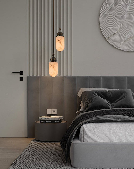 Capsule Alabaster Pendant Lamp - Simprolos