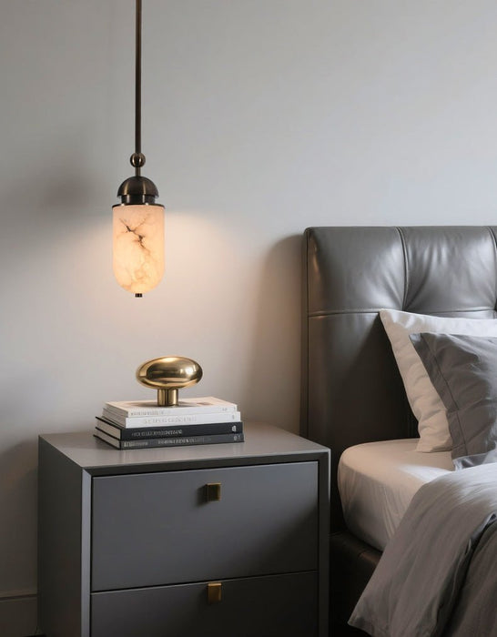 Capsule Alabaster Pendant Lamp - Simprolos