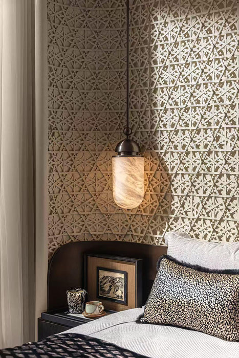 Capsule Alabaster Pendant Lamp - Simprolos