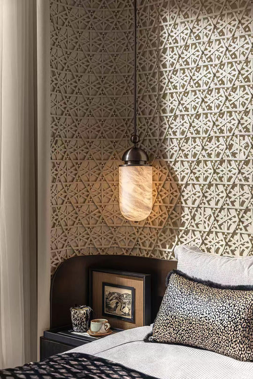 Capsule Alabaster Pendant Lamp - Simprolos