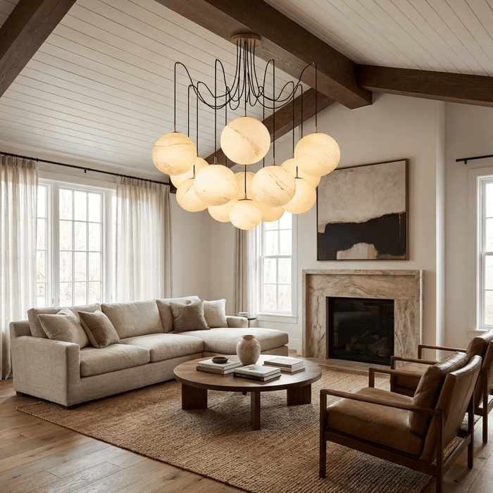 Celestara Alabaster Orb Chandelier - Simprolos