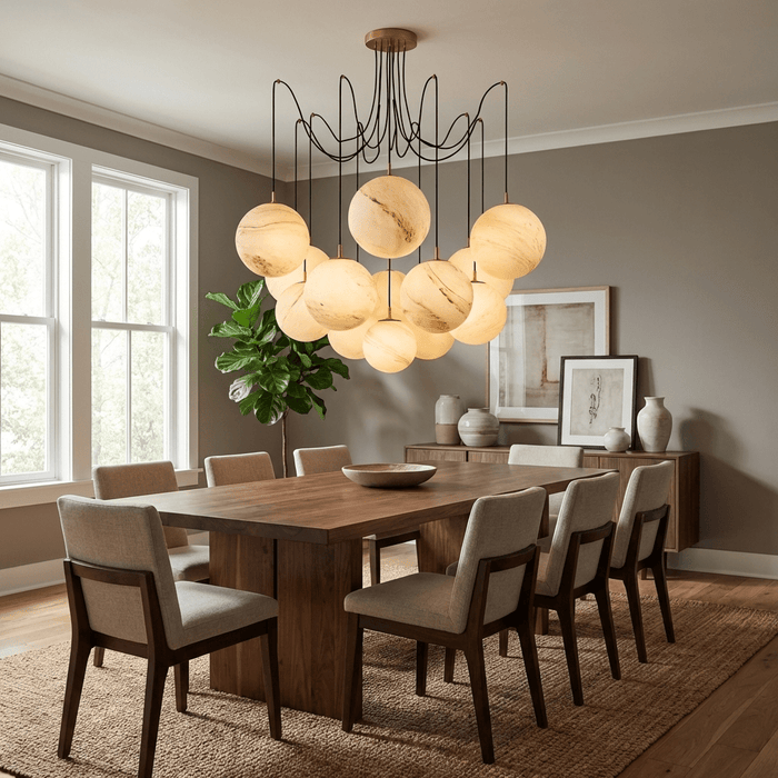 Celestara Alabaster Orb Chandelier - Simprolos
