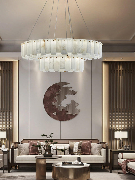 Celestial Alabaster Round Chandelier - Simprolos