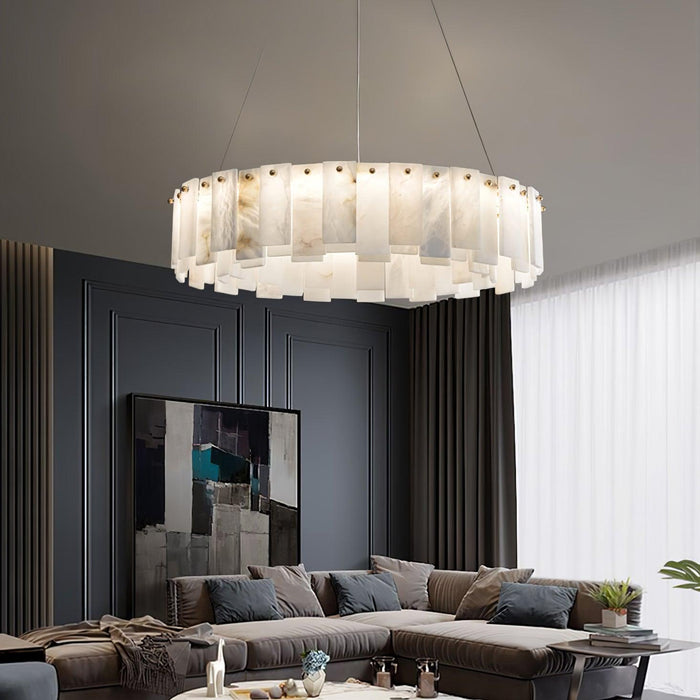 Celestial Alabaster Round Chandelier - Simprolos